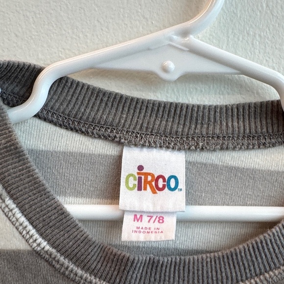 Circo Striped Gray and White velour Dress with Sequin Peace Sign - Picture 2 of 6